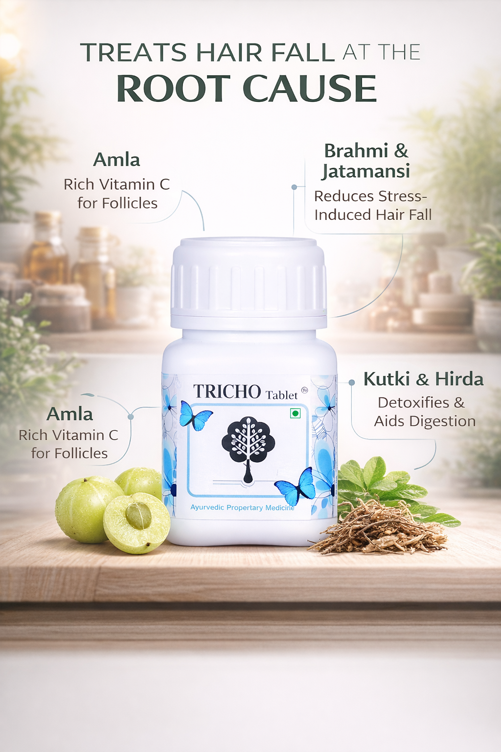 Tricho Ayurvedic Hair Growth Tablets (60 Tablets)